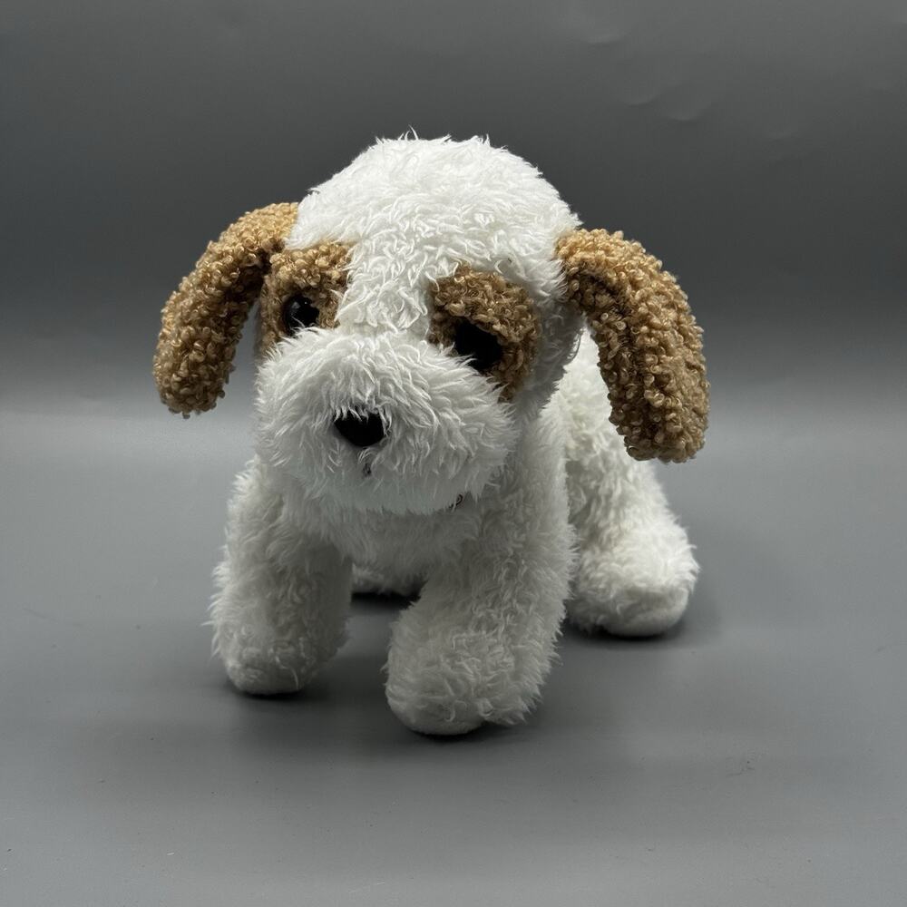 Our Generation Puppy Place White Tan Puppy Dog Plush w/ Collar Battat 7"